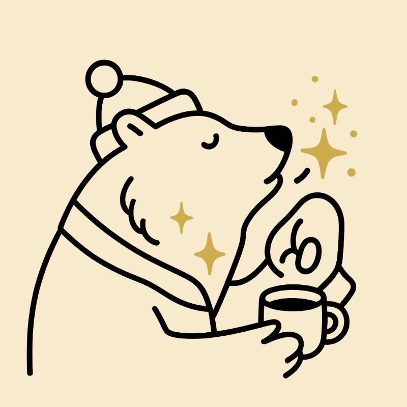 Sternenglitzer Bär Kaffeezauber