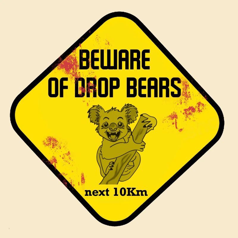 Warnschild Drop Bears
