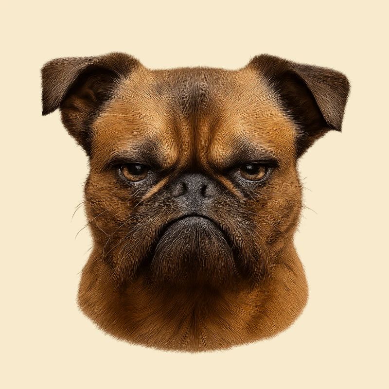 Grim Pug Head Illustration