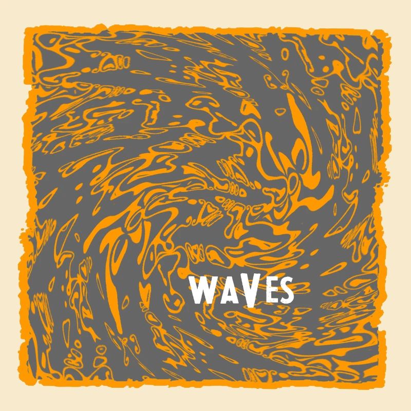 Orange Wave Pattern Art