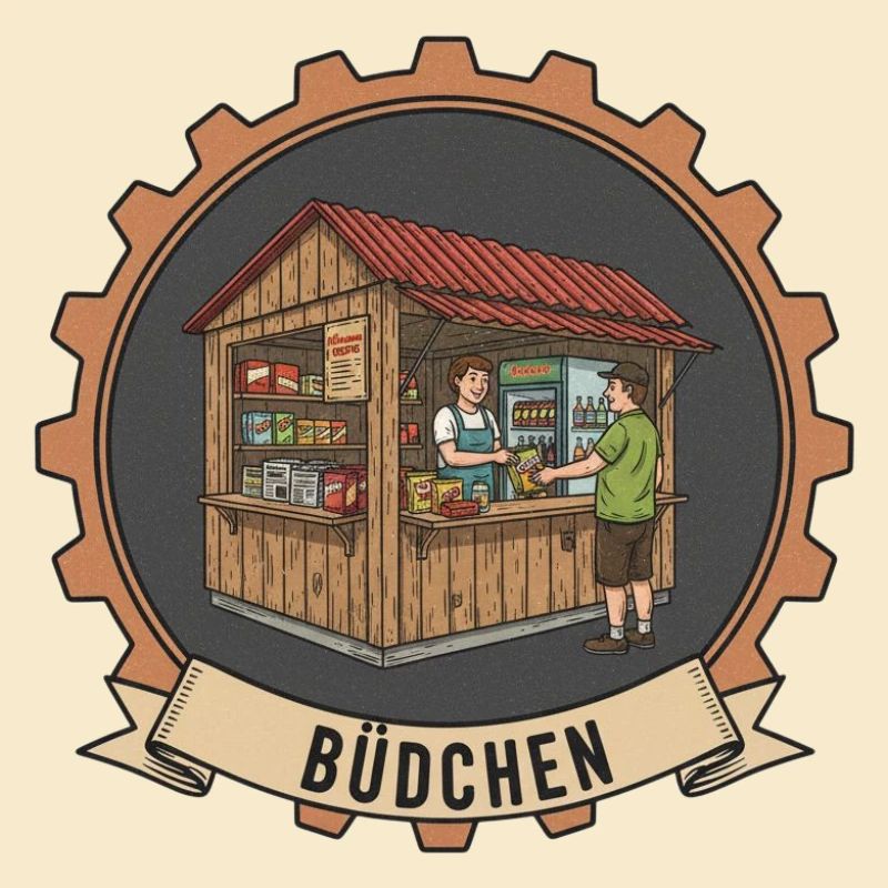 Illustration du stand de vente de Büdchen
