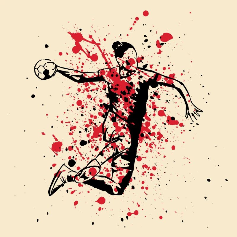 Handball player Red Black