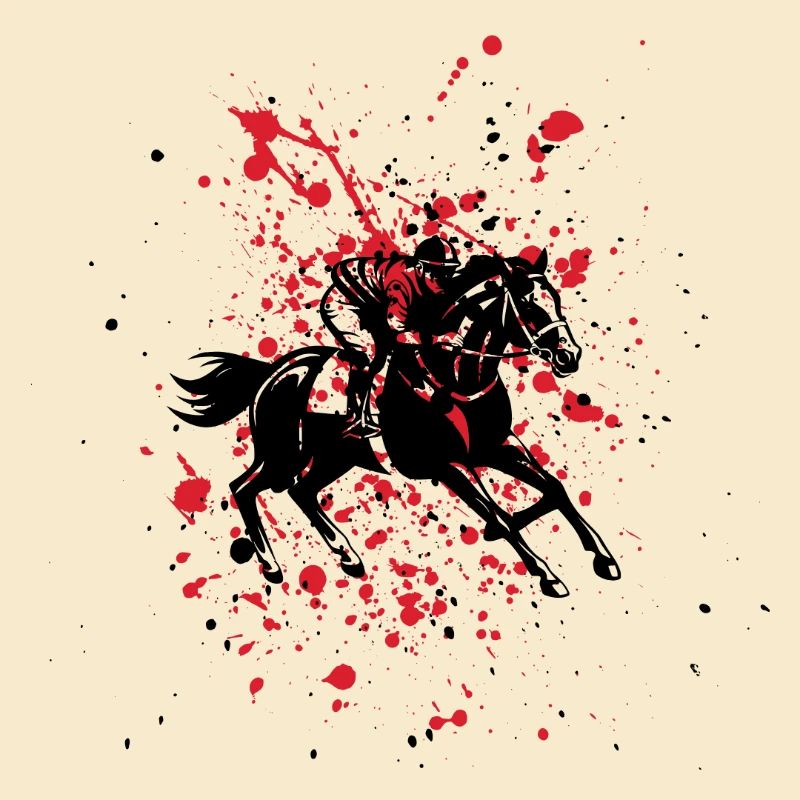 Rot auf schwarzer Jockey