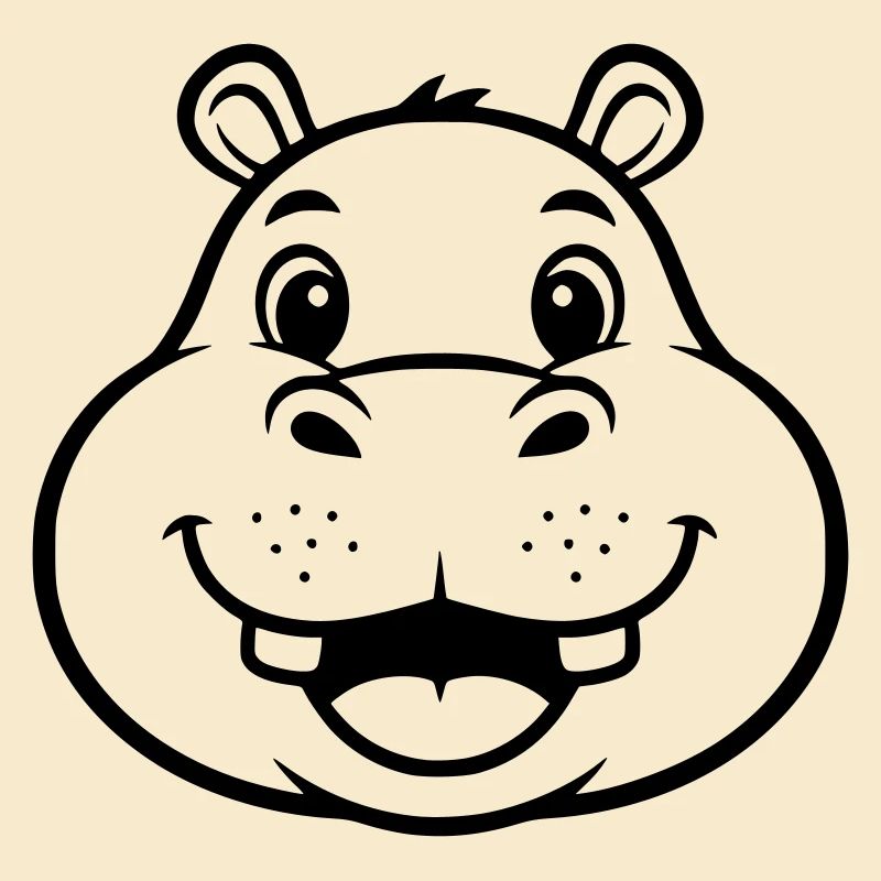 Lachendes Hippo Gesicht Kopf Vektor