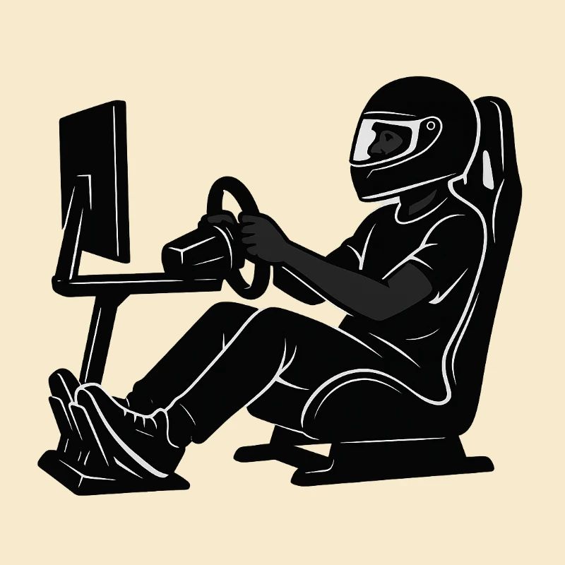 Simracer Fahrer Silhouette Gaming