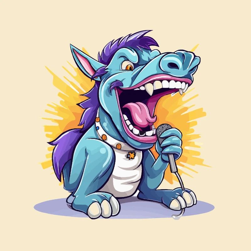 Singender Drache auf Bühne