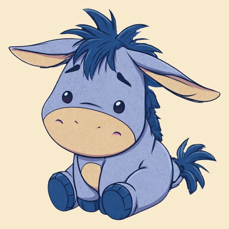 Blue cute Plush Donkey
