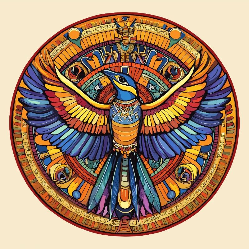 Éventail de feu Phoenix Mandala
