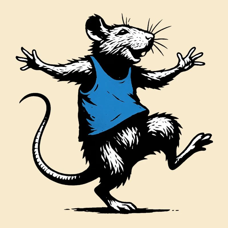 Tanzende Ratte Blau