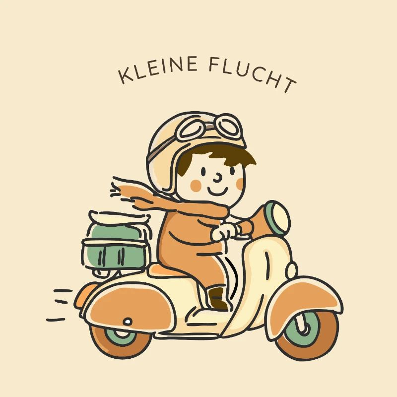 Kleine Flucht – Roller Illustration