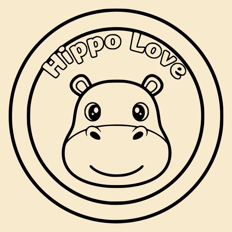 Hippo Love Nilpferd Logo
