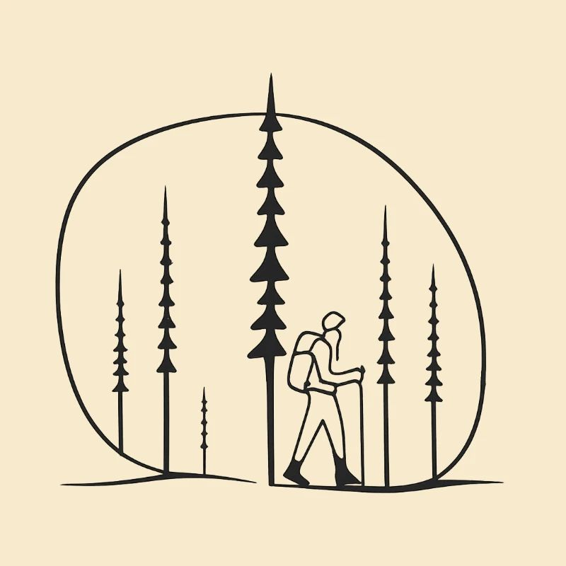 Waldwanderer Silhouette geschenkidee freunde 