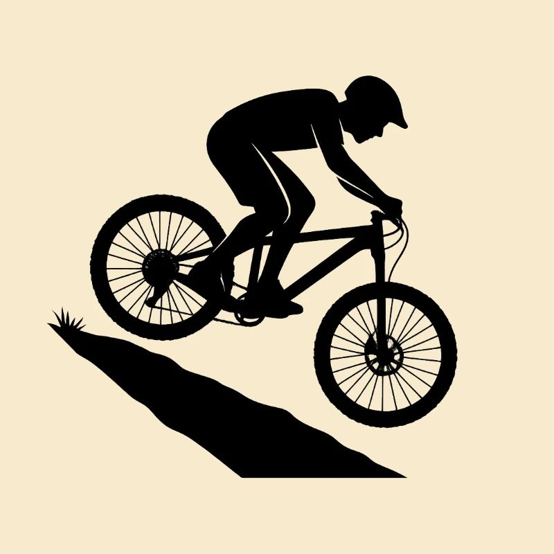 Downhill Sprung Biker Silhouette