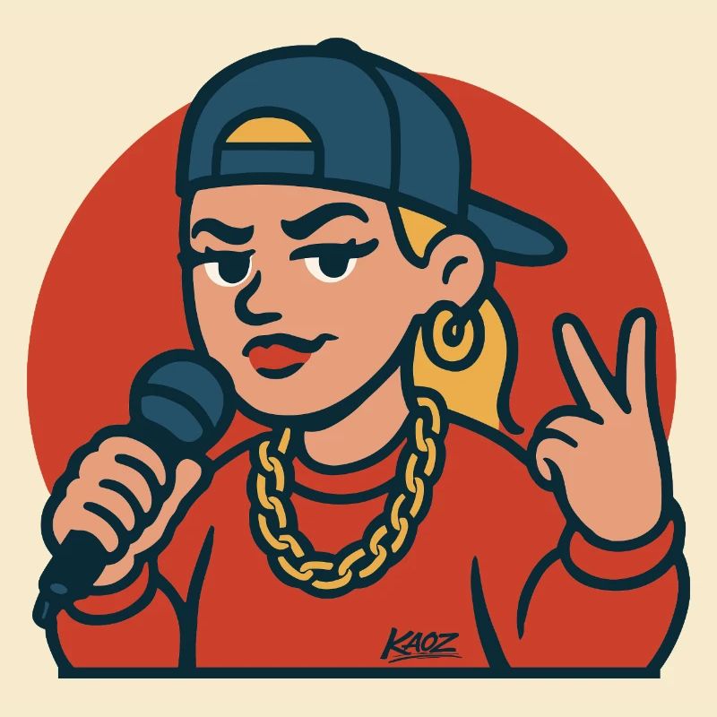 Rap-Diva mit Mikrofon