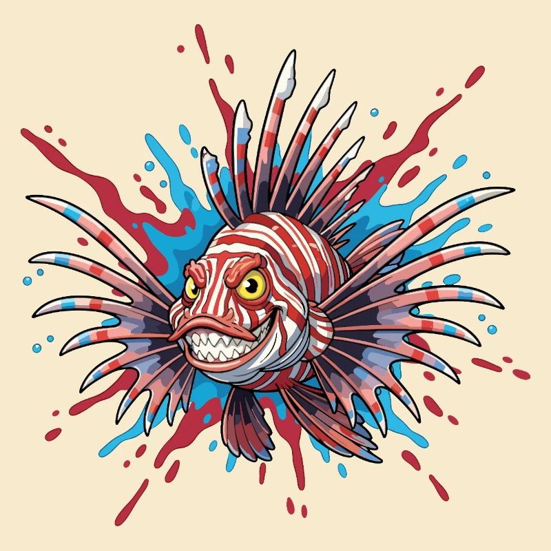 Poisson épineux avec un accent coloré