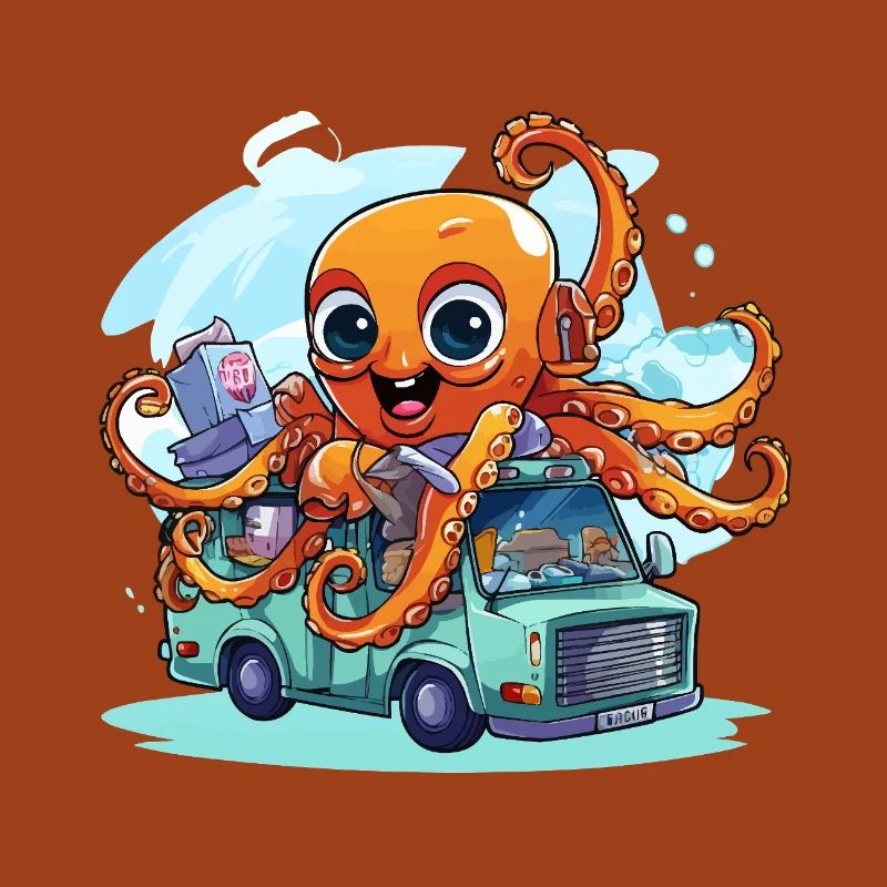 Squid captain in van