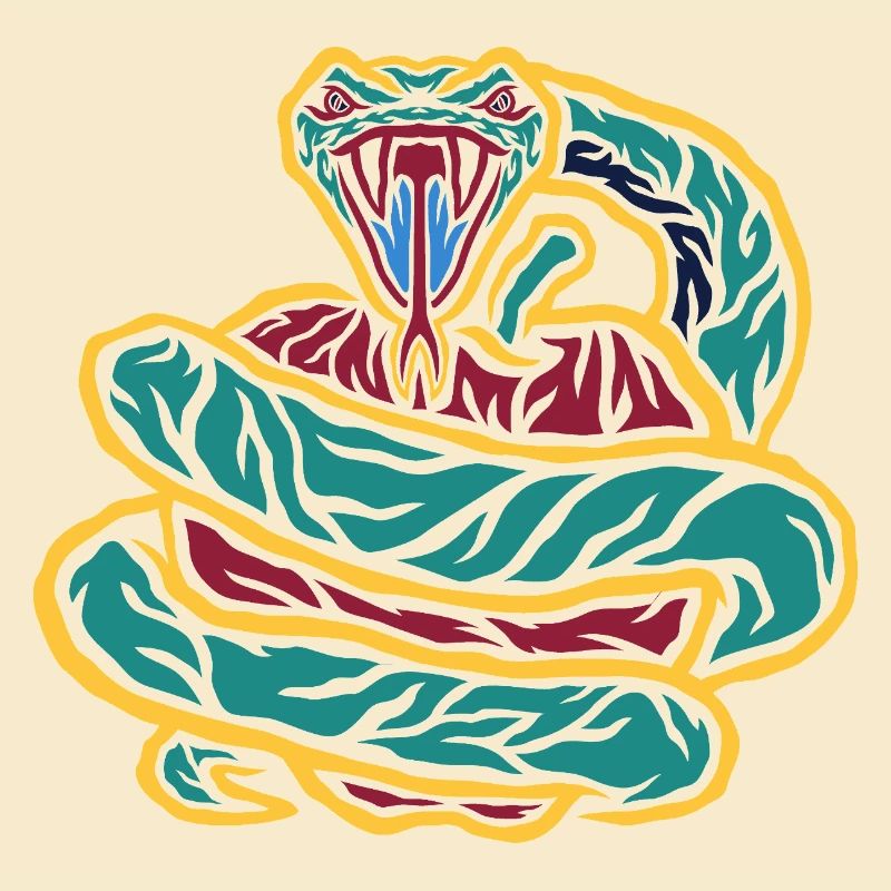 Néon serpent enroulé