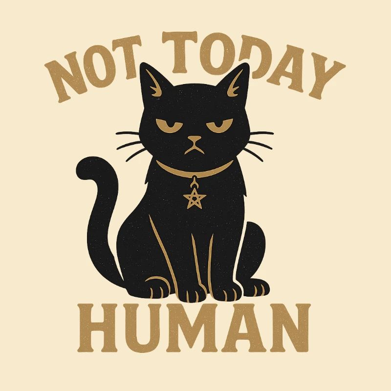 Not Today Human Schwarze Katze Sarkasmus