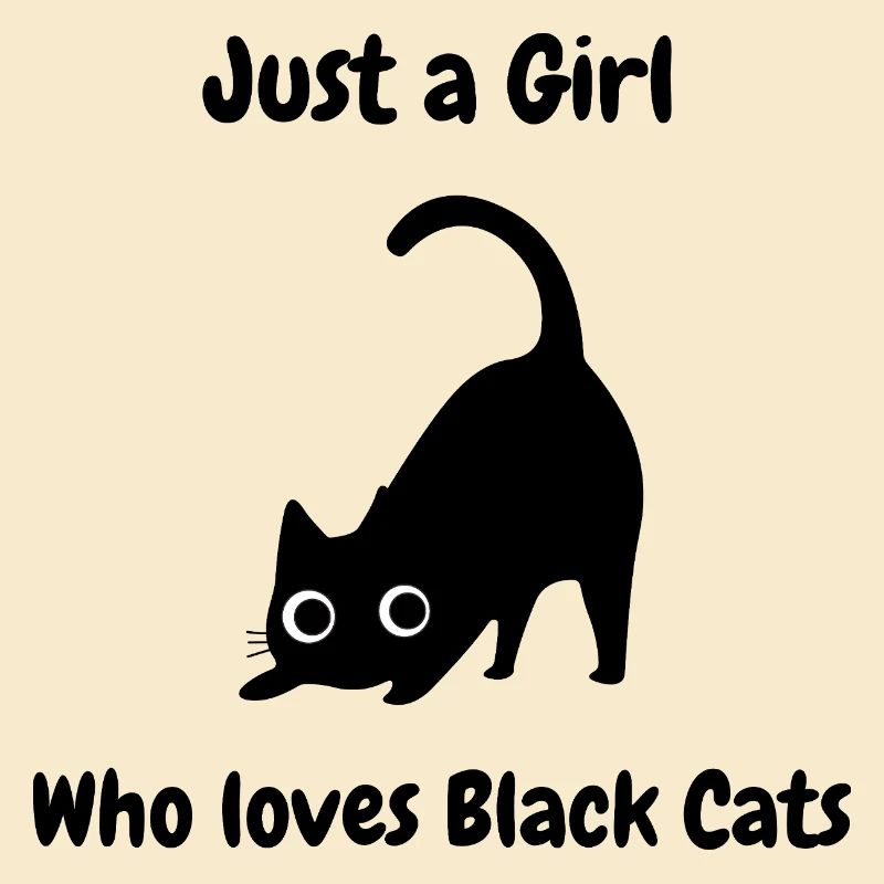 Einfach ein Mädchen, das Schwarze Katzen liebt