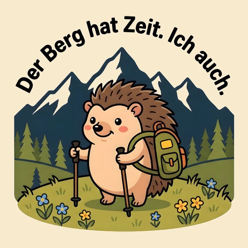 Der Berg hat Zeit. Ich auch. – Igel Wandershirt