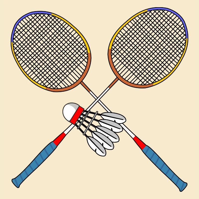 Badmintonschläger und Shuttle