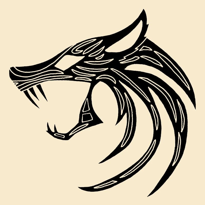 Schwarzer dämonischer Wolf