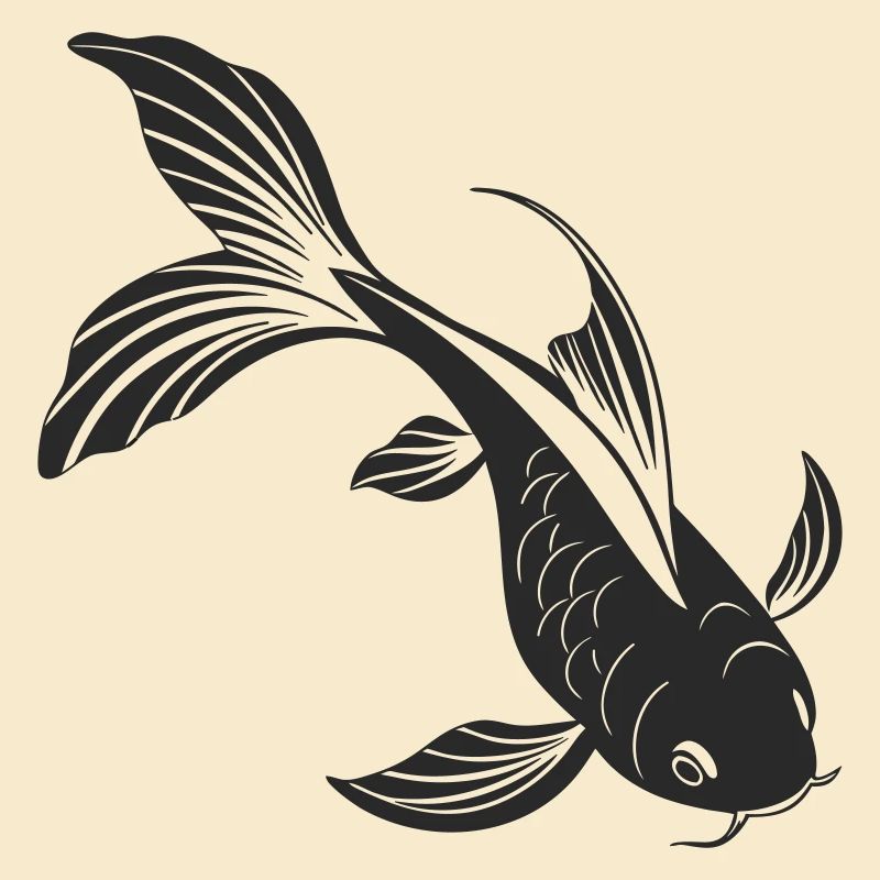 Conception élégante de silhouette de poisson