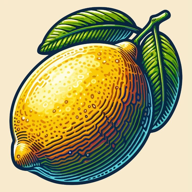 Citron éclatant et feuilles vertes