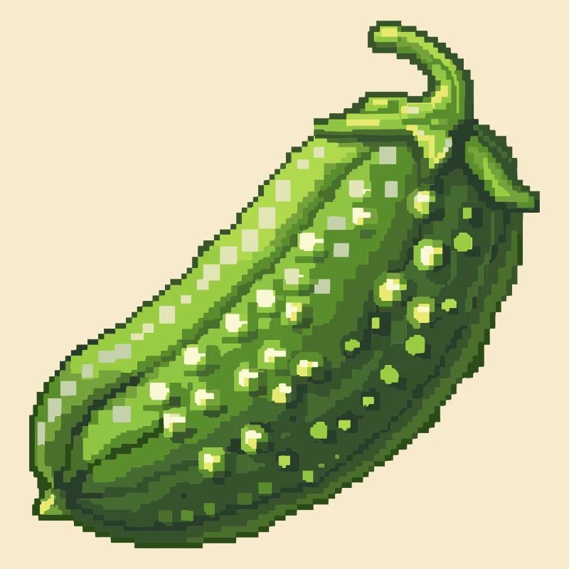 Pixel Concombre Vert Rétro