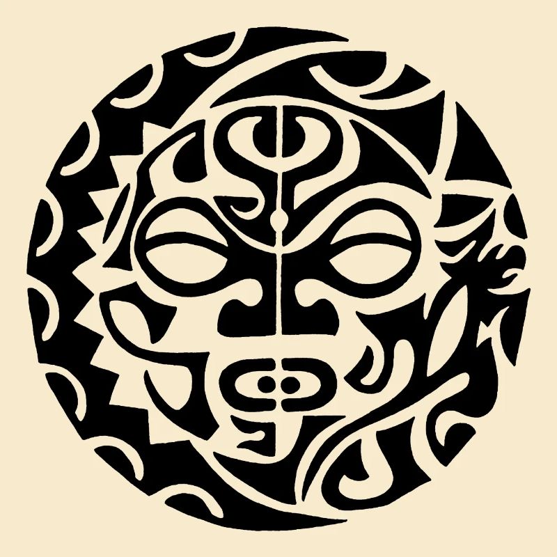 Polynesischer Schädel (Schwarz)