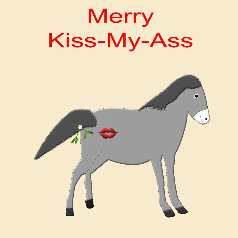 Graphique espiègle de l’âne gris de Noël embrassant mon cul