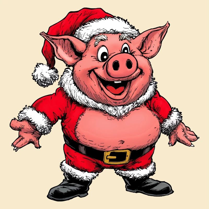 Schweinchen Weihnachtsmann
