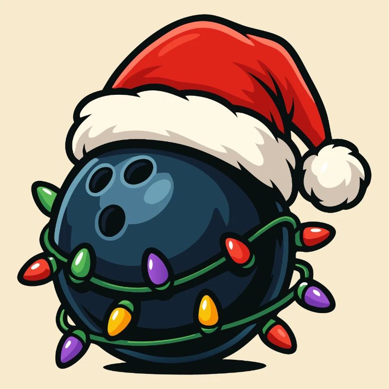 Boule de bowling drôle sur le thème de Noël