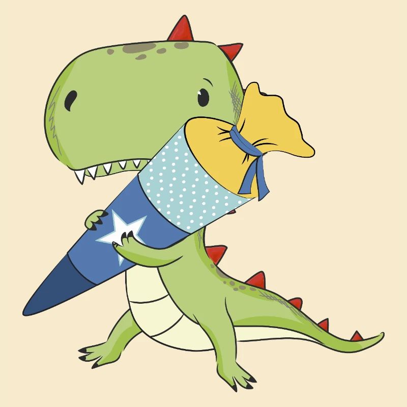Dino avec cône d’école