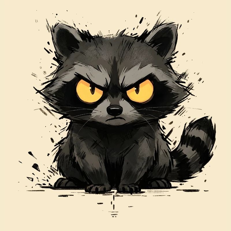 Raccoon - Grumpy & Bold Trash Panda