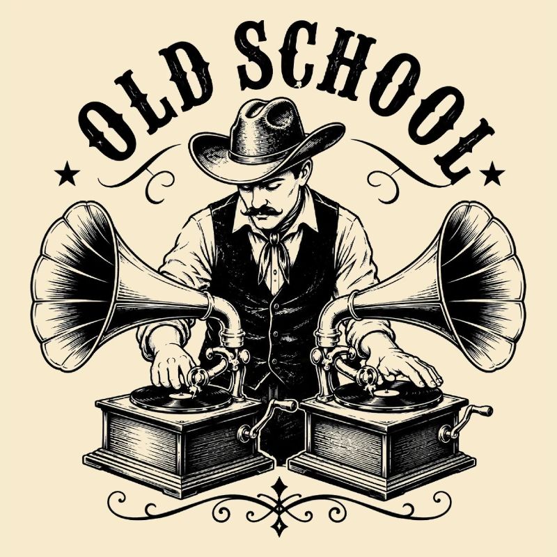 Un DJ old school avec gramophone