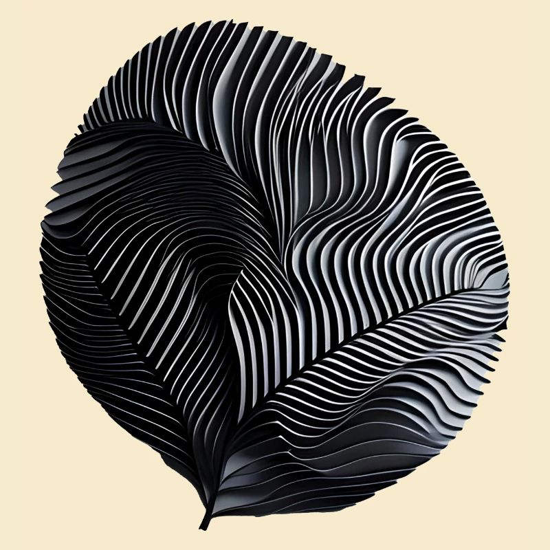 Spirale Ribée Noire et Blanche