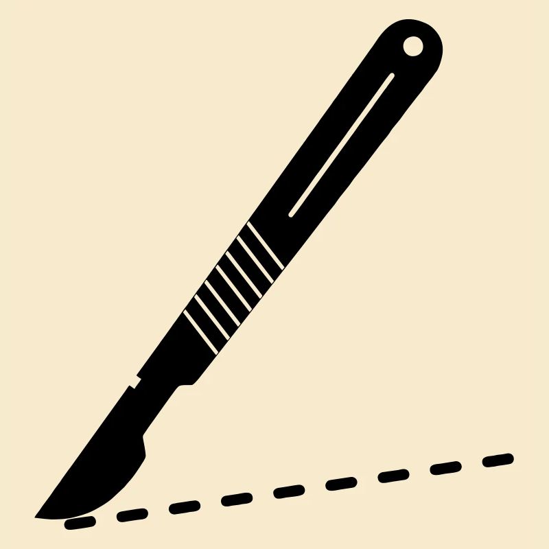 Scalpel blades with cutting line