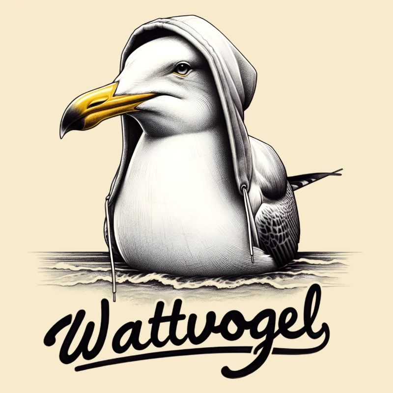 Wattvogel Coole Möwe mit Kapuze