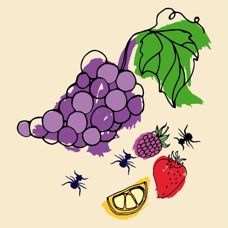 Fruit with insects