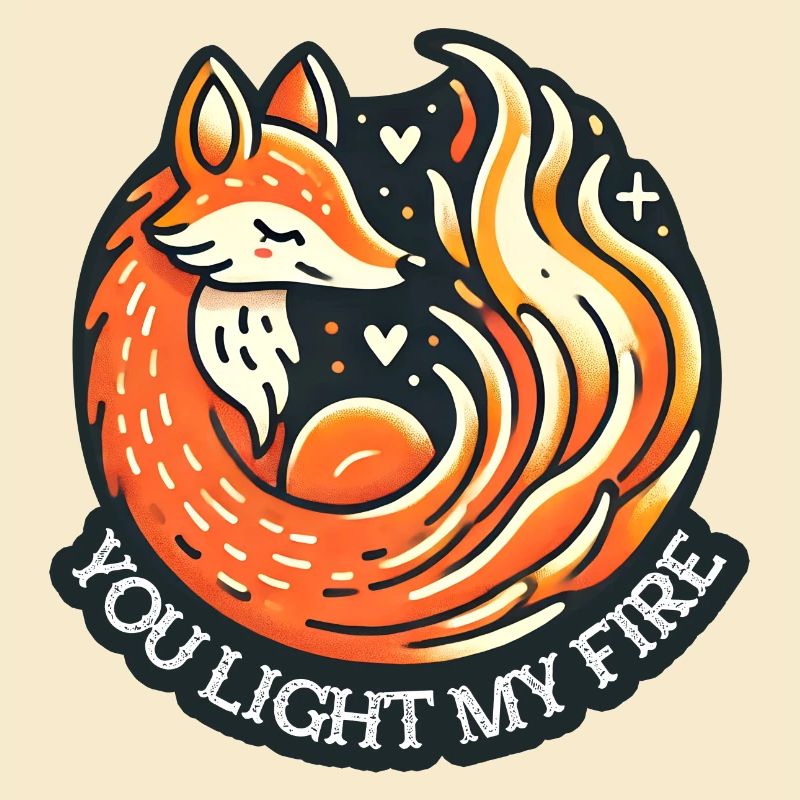 Fabelhafter Fuchs mit Herzmotiven