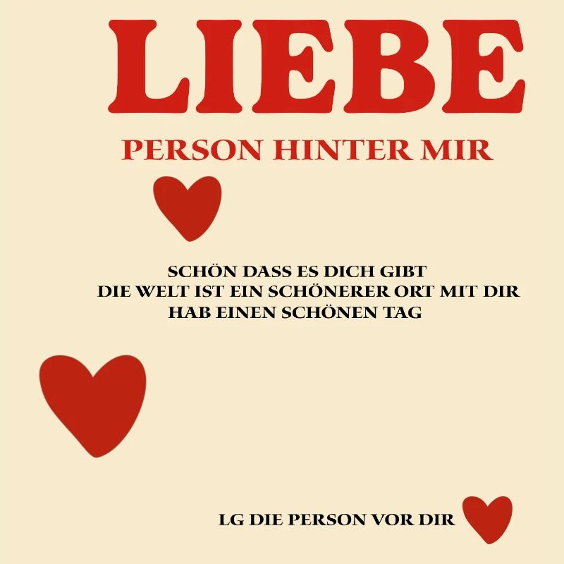 LIEBE Person Hinter mir