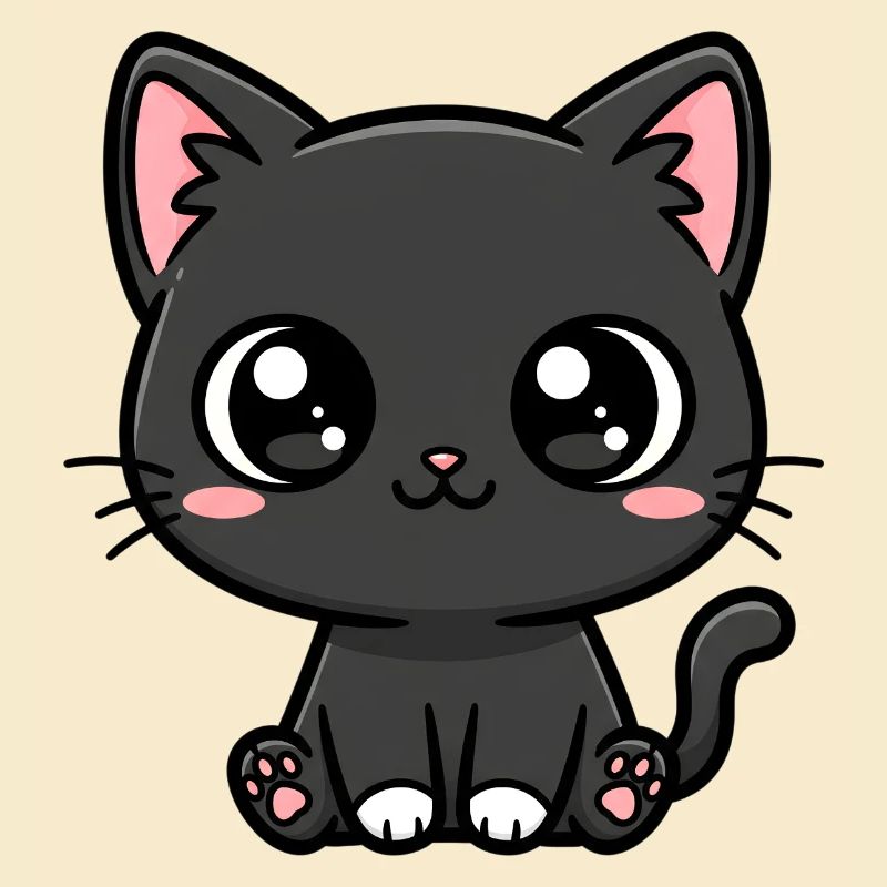 Mitternachtskätzchen-Kawaii-Maskottchen