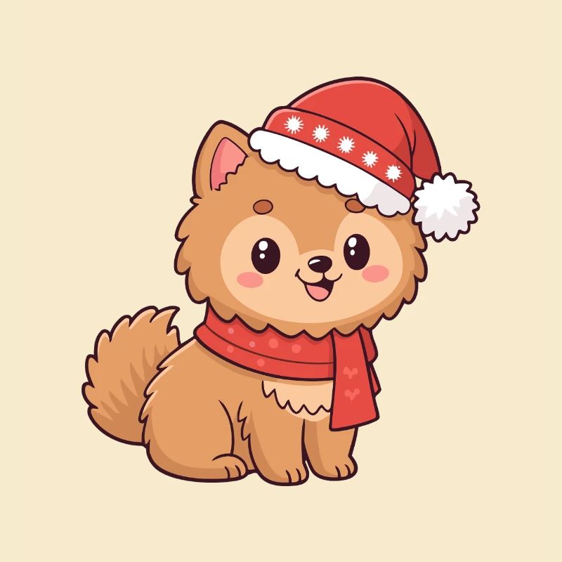 Chiot Noël Bonnet Écharpe