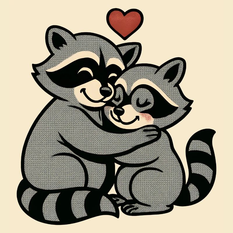 Raccoon-Hug Herzliebe