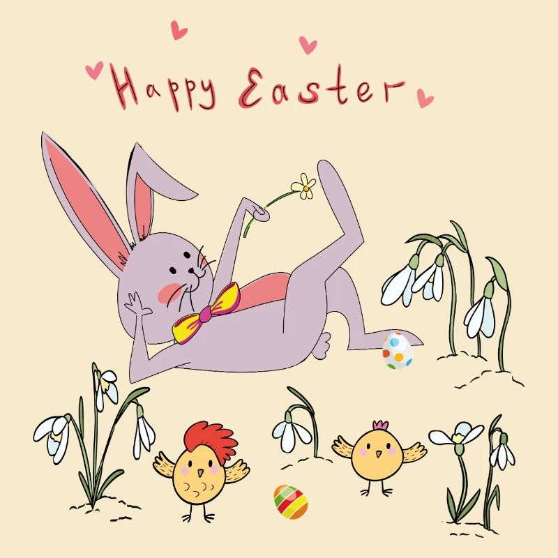 Easter bunny with chicks