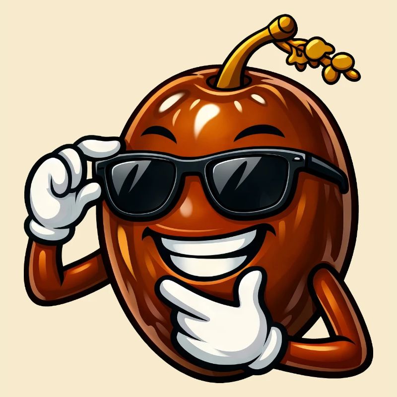 Dessin animé Cool Date Fruit Fruit Arabic