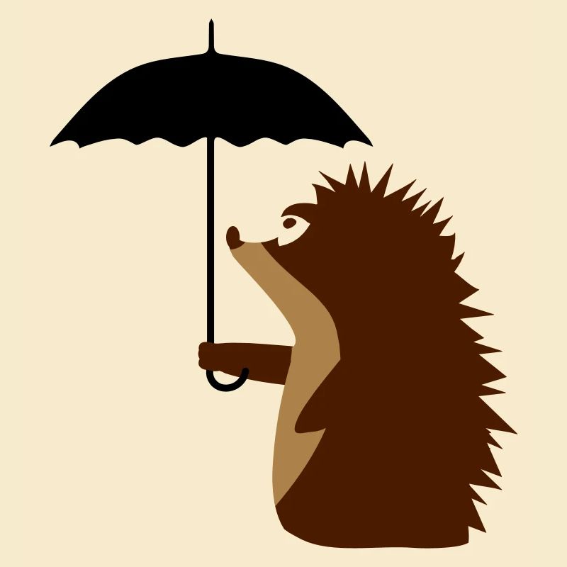 Igel mit Schirm