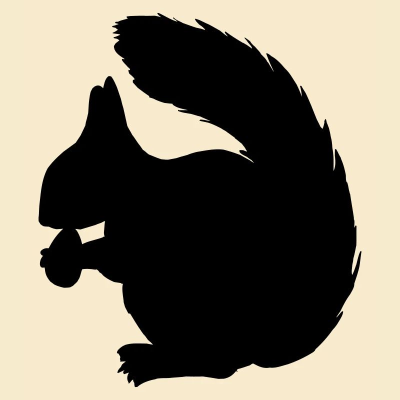 Eichhörnchen mit Nussschattenfigur