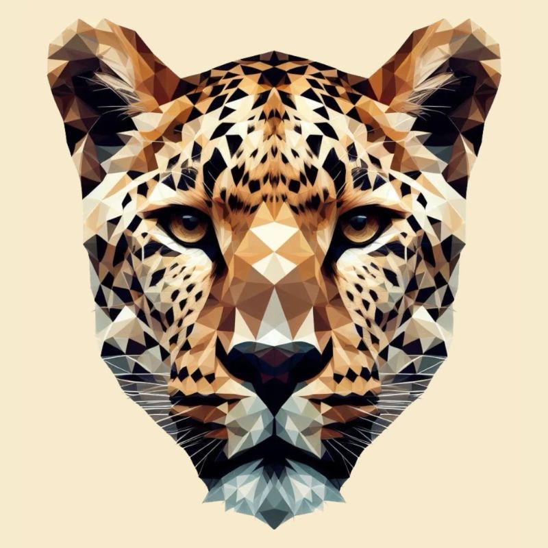 A leopard head in polygon style